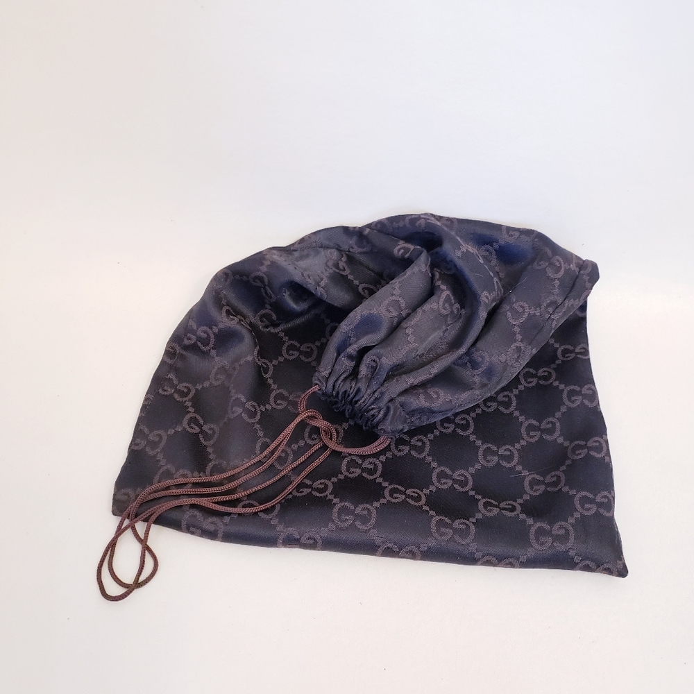 Gucci Brown Logo Drawsting Duster Bag